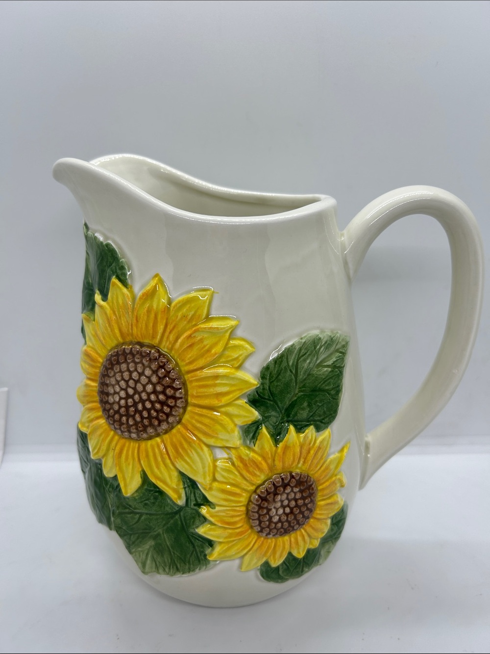 Vintage Otagiri Sunflower Pitcher Juice  8”inch. Creative Collection 2.5 Qrt.